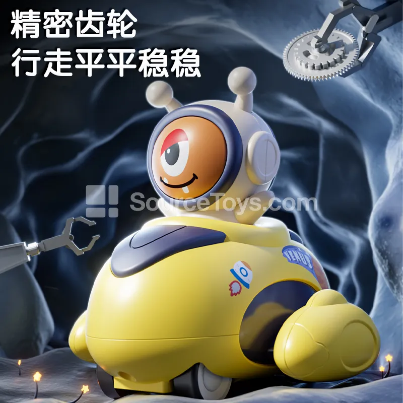 Double Friction-Powered Cartoon Alien Toy Car with Display Box Double Friction-Powered Cartoon Alien Toy Car with Display Box