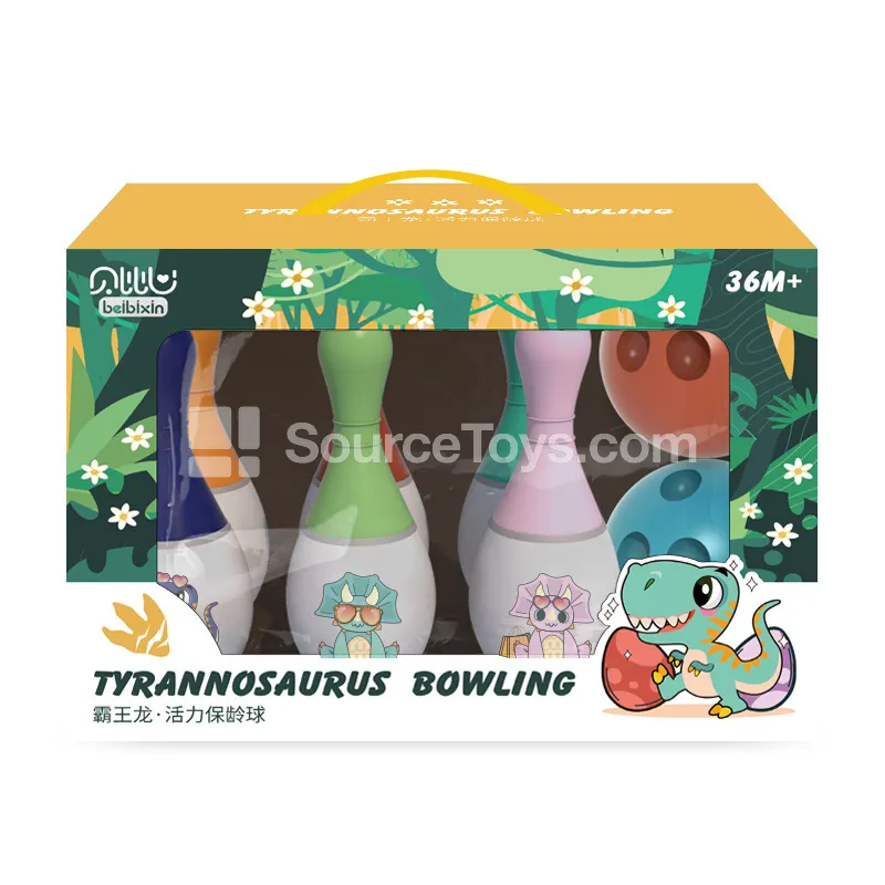 Dinosaur Bowling Toy Set for Kids Indoor Pretend Play Game