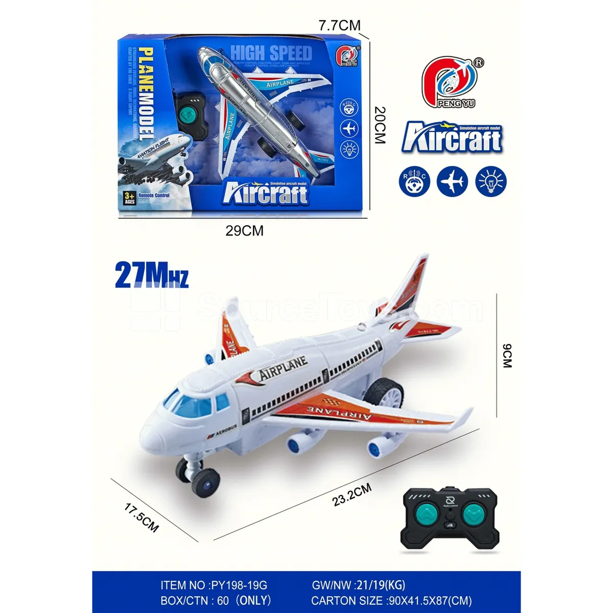 2-Channel Remote Control Passenger Plane with Lights 2-Channel Remote Control Passenger Plane with Lights