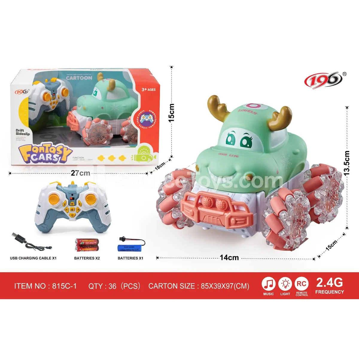 2.4G Remote Control Vinyl Deer Car with Lights & Music, Battery Included 2.4G Remote Control Vinyl Deer Car with Lights & Music, Battery Included