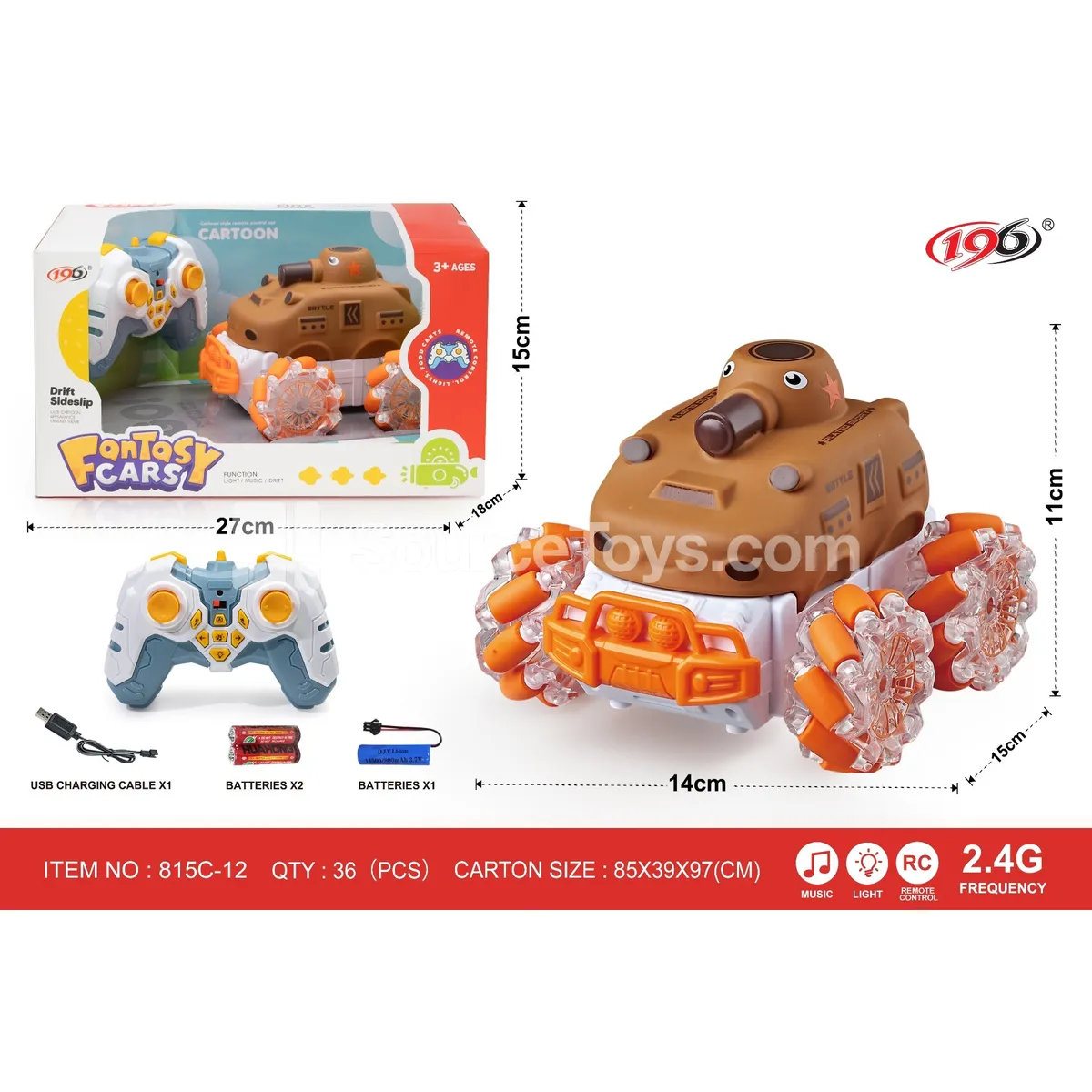 2.4G Remote Control Stunt Vinyl Tank