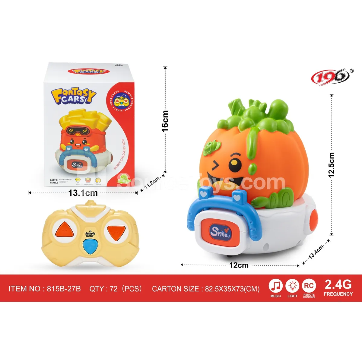 2.4GHz 3-Channel Remote Control Vinyl Pumpkin Carriage with Lights & Music