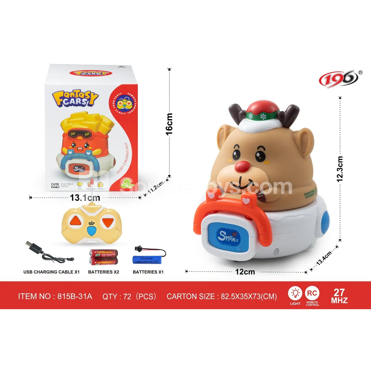 27MHz 2-Channel Remote Control Vinyl Deer Car with Lights (Battery Included) 27MHz 2-Channel Remote Control Vinyl Deer Car with Lights (Battery Included)