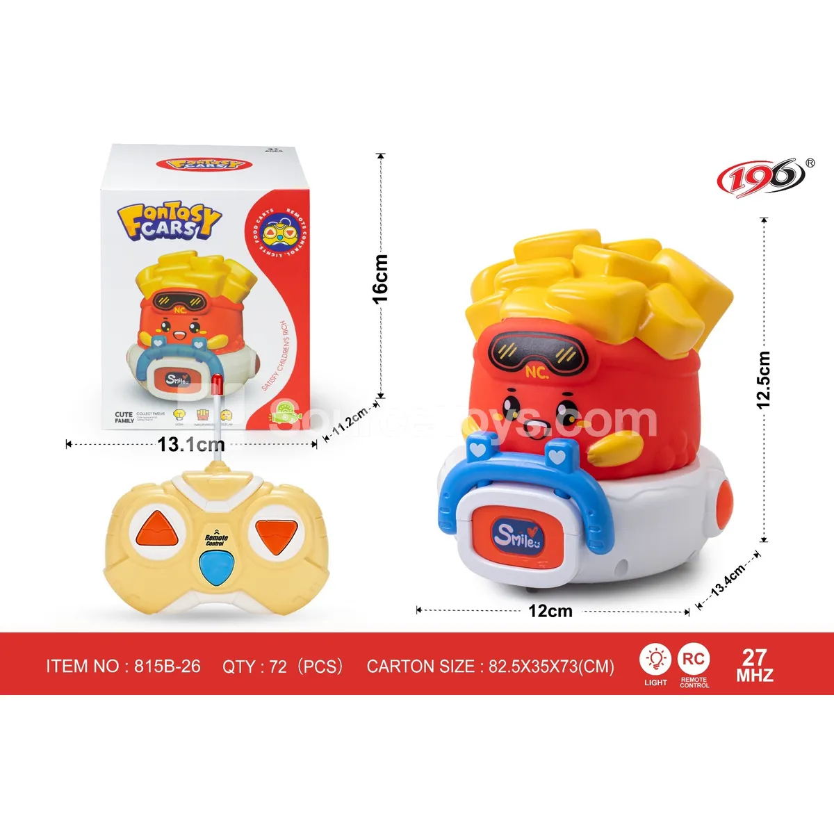 27-Channel 2.4GHz Remote Control Vinyl French Fries Truck with Lights 27-Channel 2.4GHz Remote Control Vinyl French Fries Truck with Lights