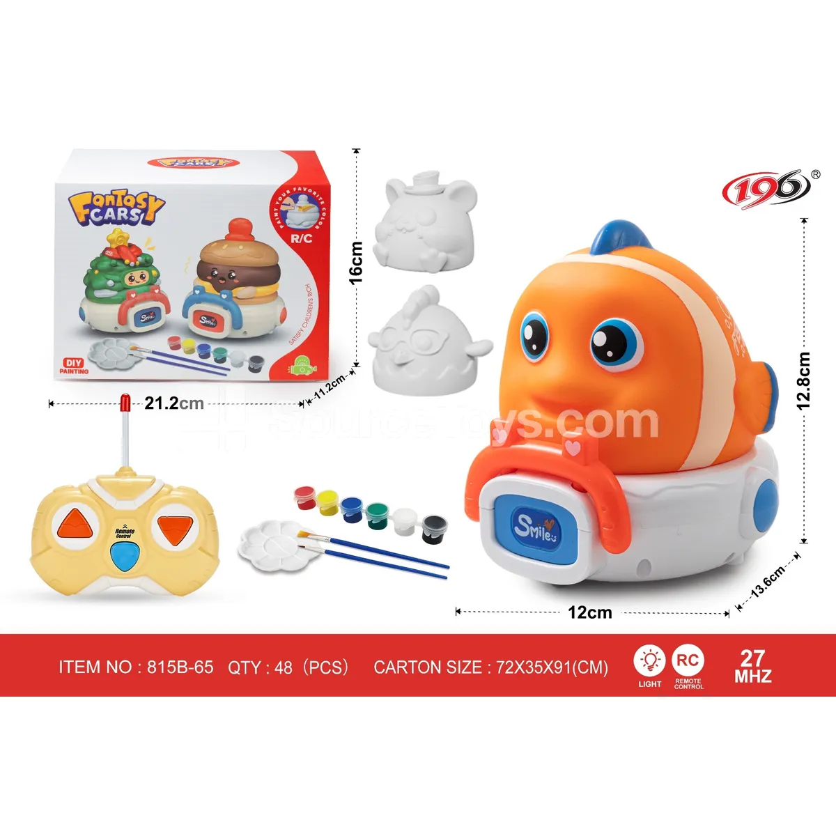 27-Channel 3-in-1 Remote Control Vinyl Cars (Gray Mouse, Chicken, Clownfish) with Lights 27-Channel 3-in-1 Remote Control Vinyl Cars (Gray Mouse, Chicken, Clownfish) with Lights