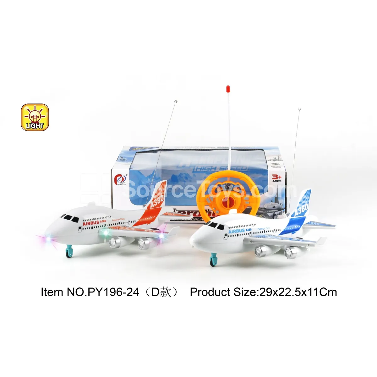 2-Channel Remote Control Passenger Plane with 3-Color Lights 2-Channel Remote Control Passenger Plane with 3-Color Lights
