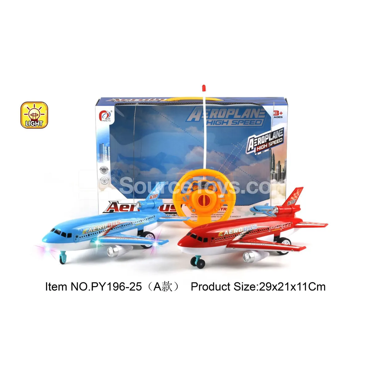 2-Channel Remote Control Airliner with 3-Color Flashing Lights