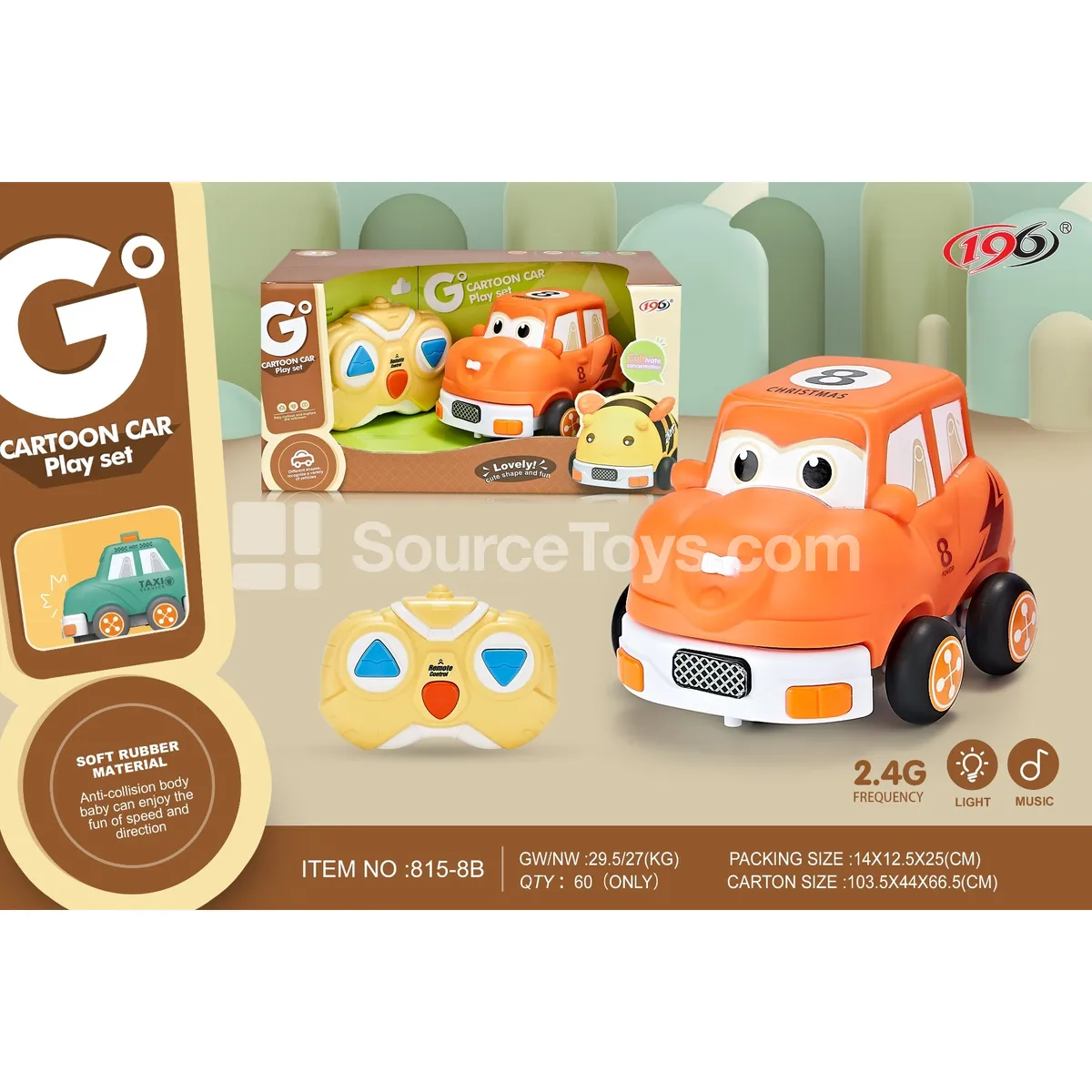 2.4G 3-Channel Remote Control Vinyl Stylized Jeep with Lights and Music