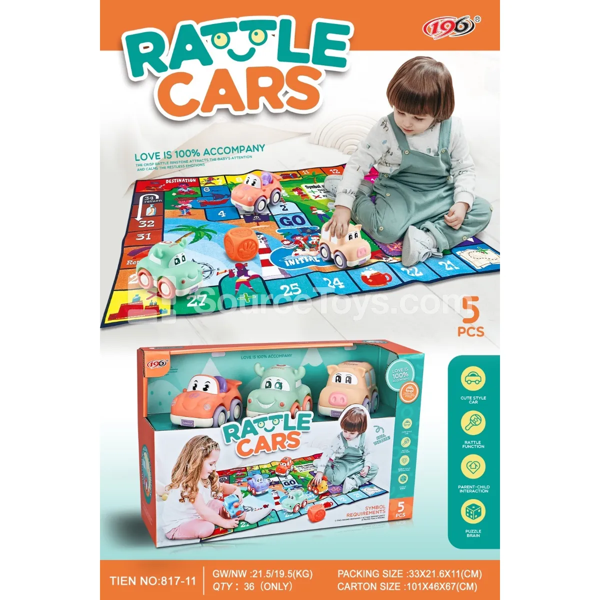 Vinyl Cars: Deer Car, Race Car, Pig Car (with Bell) Vinyl Cars: Deer Car, Race Car, Pig Car (with Bell)