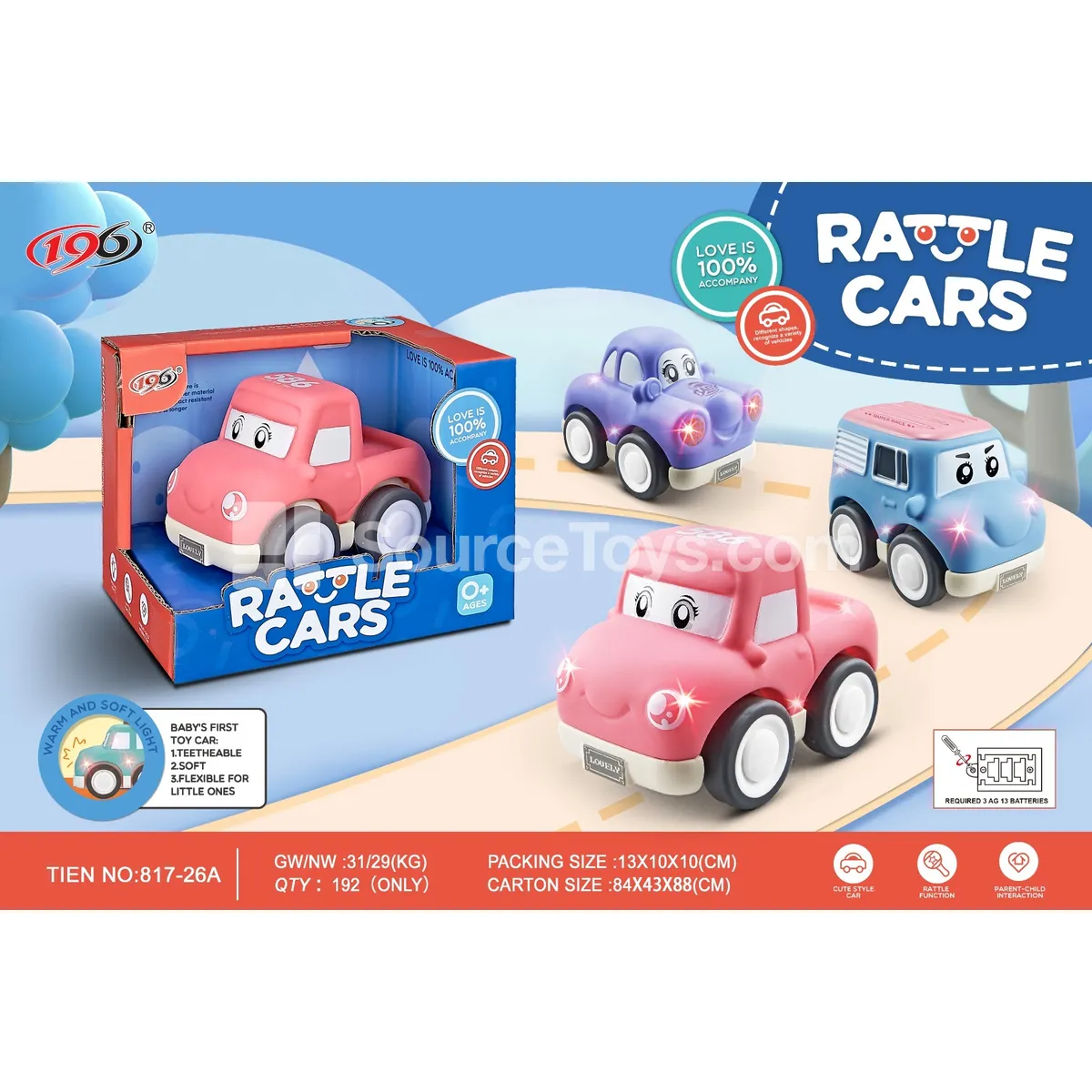Lamp-Style Pull-Back Vinyl Cars with Lights, 3 Assorted Styles (Beetle, Truck, Van) Lamp-Style Pull-Back Vinyl Cars with Lights, 3 Assorted Styles (Beetle, Truck, Van)