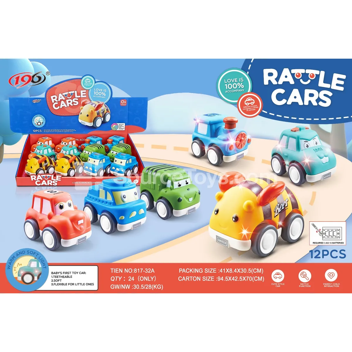 Pullback Vinyl Cars with Lights (6 Assorted Styles) Pullback Vinyl Cars with Lights (6 Assorted Styles)