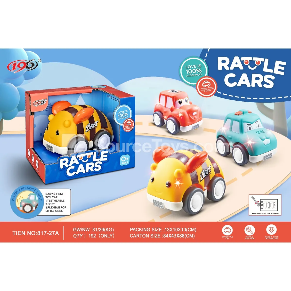 Lamp-Shaped Pull-Back Vinyl Cars (Bee, Jeep, Taxi) - 3 Styles Assorted with Lights Lamp-Shaped Pull-Back Vinyl Cars (Bee, Jeep, Taxi) - 3 Styles Assorted with Lights