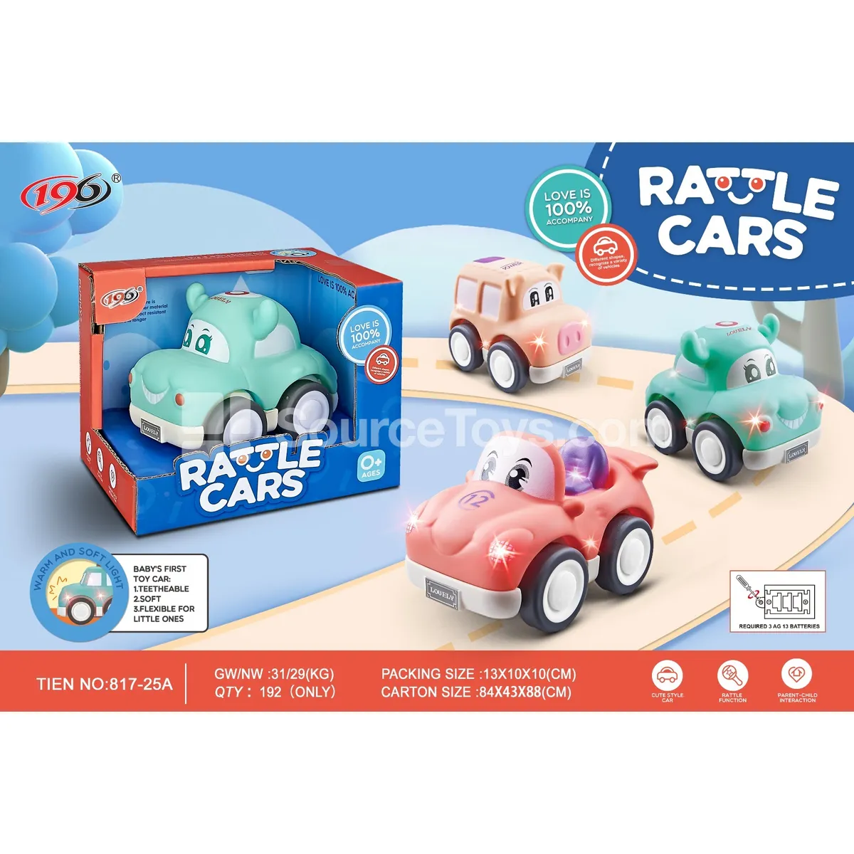 Pull-back Vinyl Deer Car, Race Car, Pig Car (3 Styles Assorted with Light) Pull-back Vinyl Deer Car, Race Car, Pig Car (3 Styles Assorted with Light)