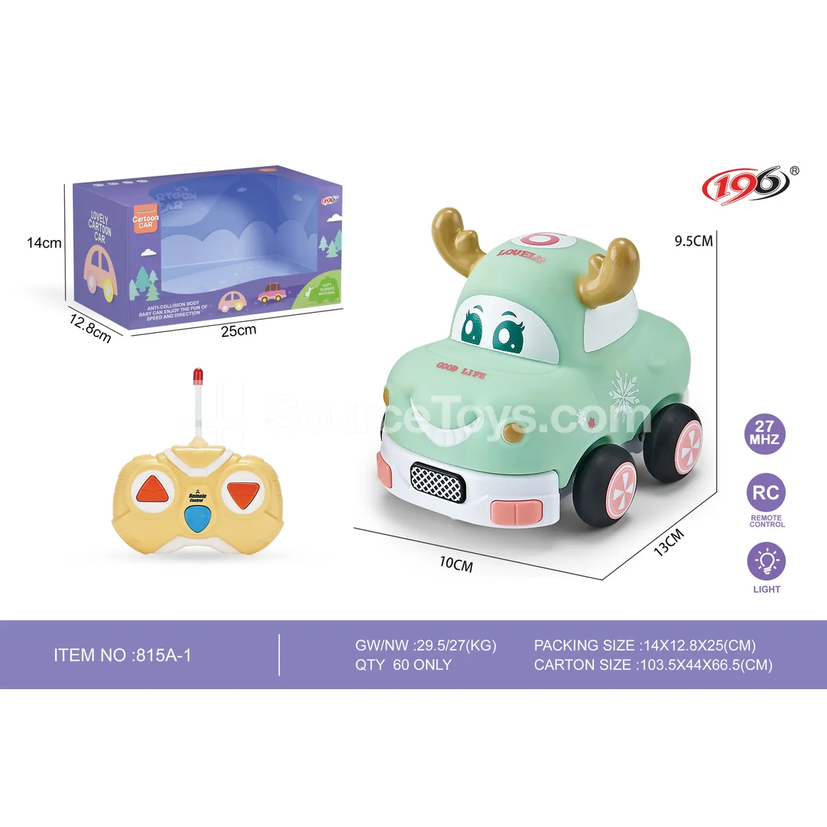 2-Channel Remote Control Vinyl Deer Car with Lights 2-Channel Remote Control Vinyl Deer Car with Lights