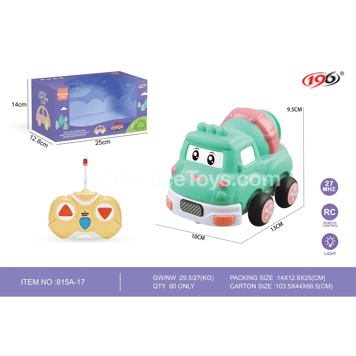 2CH Remote Control Vinyl Concrete Mixer Truck with Lights 2CH Remote Control Vinyl Concrete Mixer Truck with Lights
