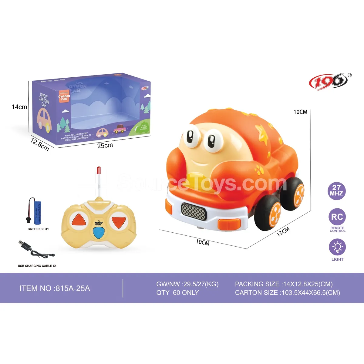 2-Channel Remote Control Vinyl Hermit Crab with Lights (Battery Included)