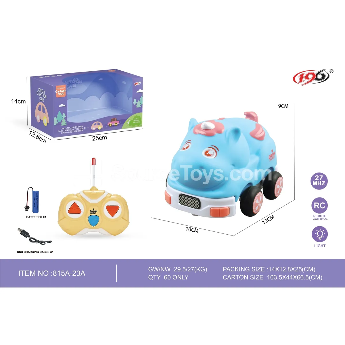 2-Channel Remote Control Vinyl Unicorn Car with Lights (Battery Included) 2-Channel Remote Control Vinyl Unicorn Car with Lights (Battery Included)