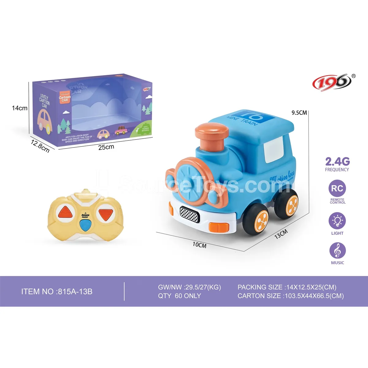 3-Channel Remote Control Vinyl Train with Lights and Music 3-Channel Remote Control Vinyl Train with Lights and Music