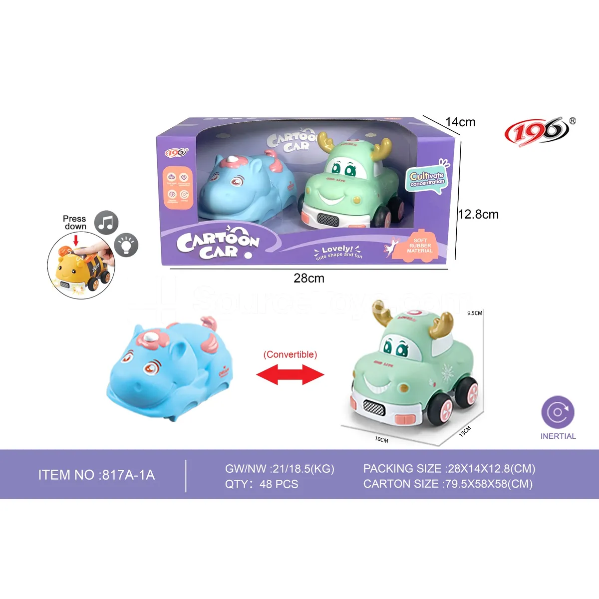 Transforming Inertia Unicorn Car with Press Light & Music (Battery Included) Transforming Inertia Unicorn Car with Press Light & Music (Battery Included)