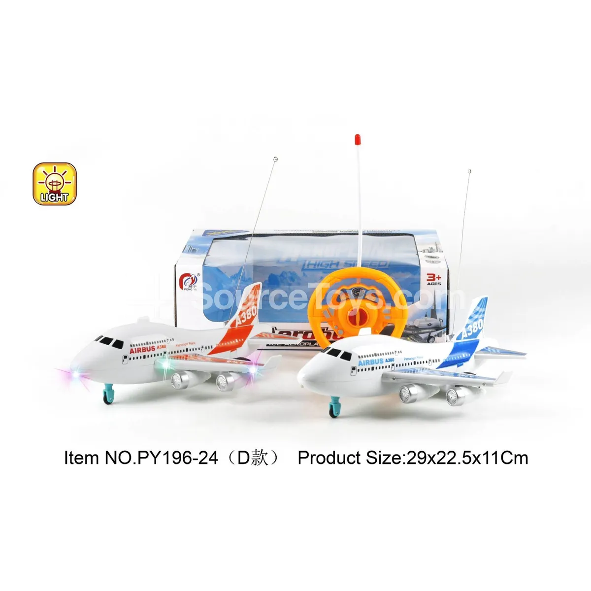 2-Channel Remote Control Airliner with 3-Color Lights 2-Channel Remote Control Airliner with 3-Color Lights