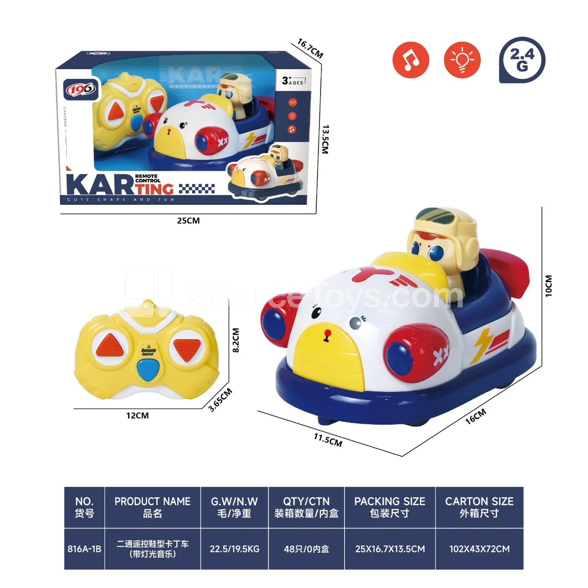 2-Channel Remote Control Shoe-Shaped Go-Kart with Lights & Music 2-Channel Remote Control Shoe-Shaped Go-Kart with Lights & Music