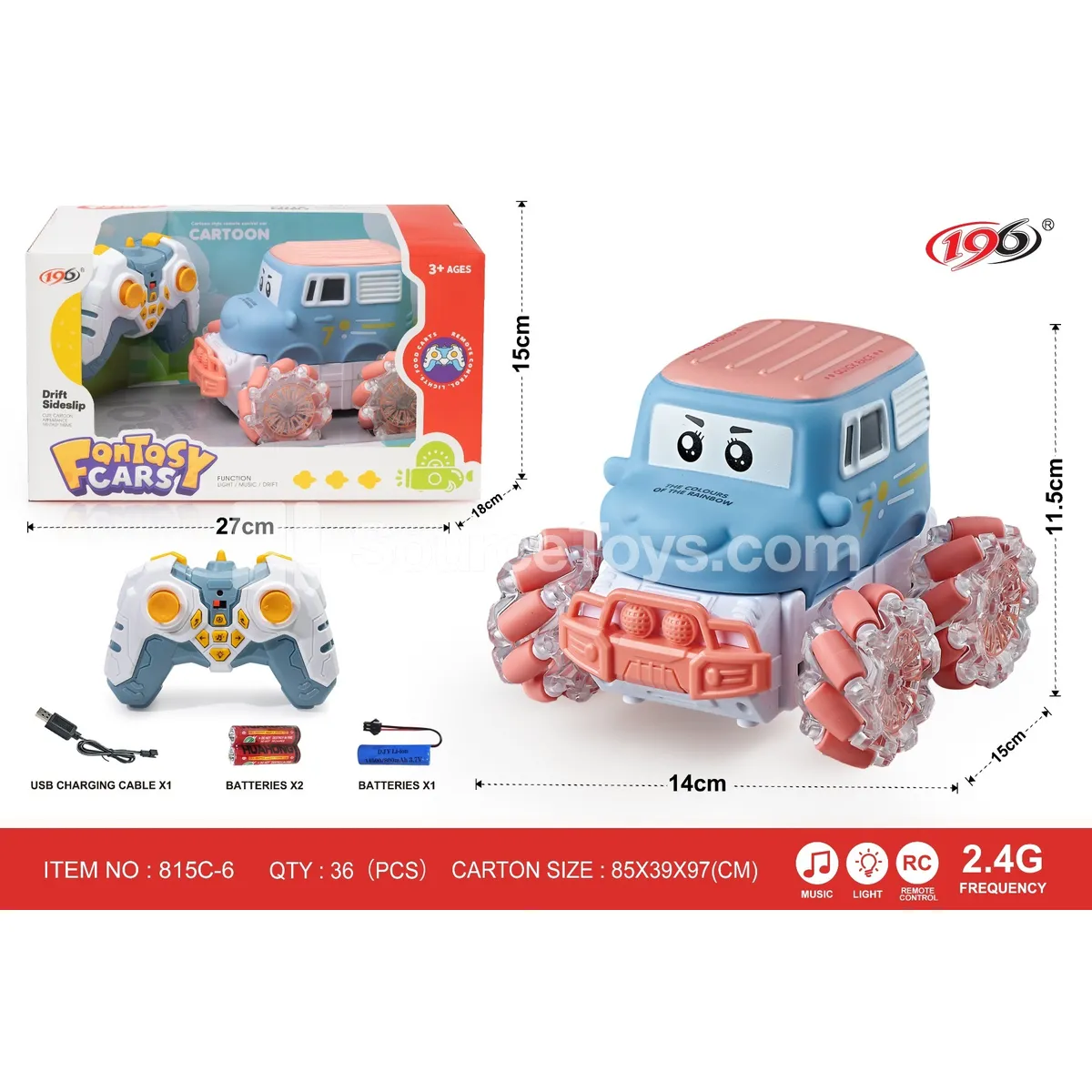 2.4G Remote Control Stunt Vinyl Van with Lights & Music (Battery Included)
