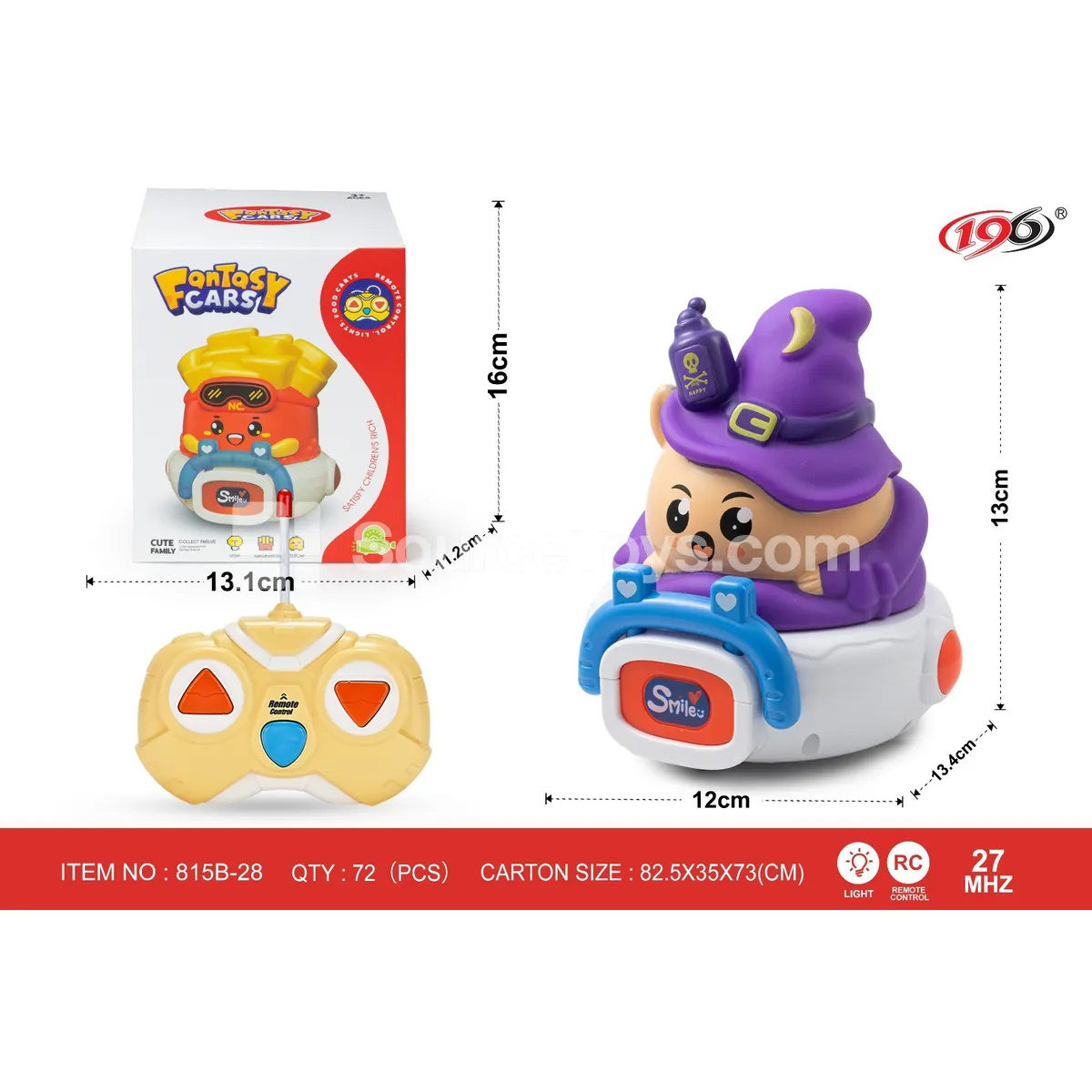 27MHz 2-Channel Remote Control Vinyl Witch Car with Lights 27MHz 2-Channel Remote Control Vinyl Witch Car with Lights