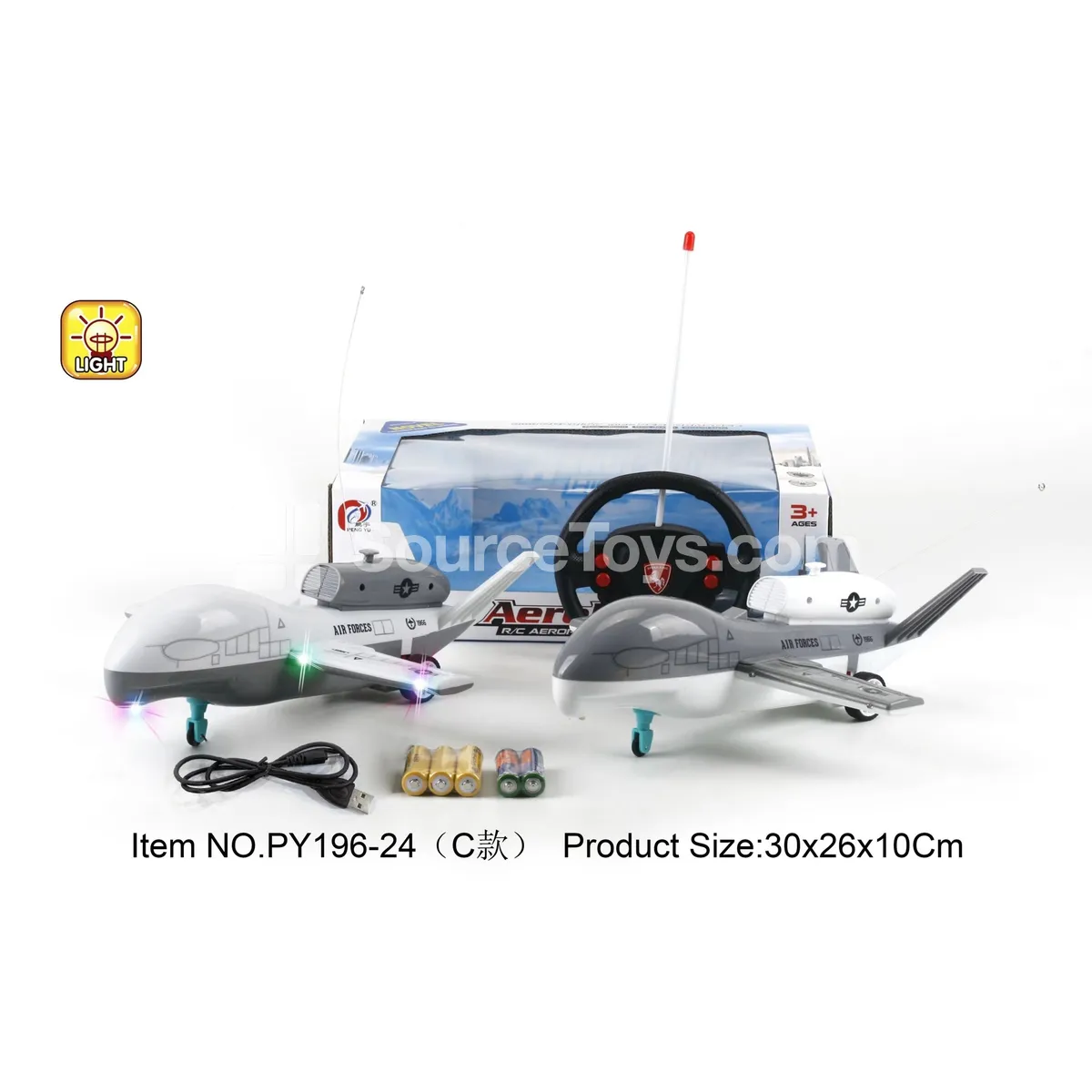 4-Channel Remote Control Global Hawk Aircraft with 3-Color Flashing Lights (Battery Included) 4-Channel Remote Control Global Hawk Aircraft with 3-Color Flashing Lights (Battery Included)