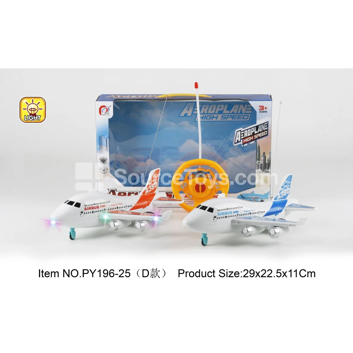 2-Channel A380 RC Passenger Plane (3-Color Lights)
