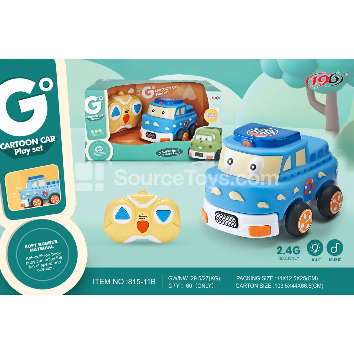 2.4G 3-Channel Remote Control Vinyl Yacht with Light & Music