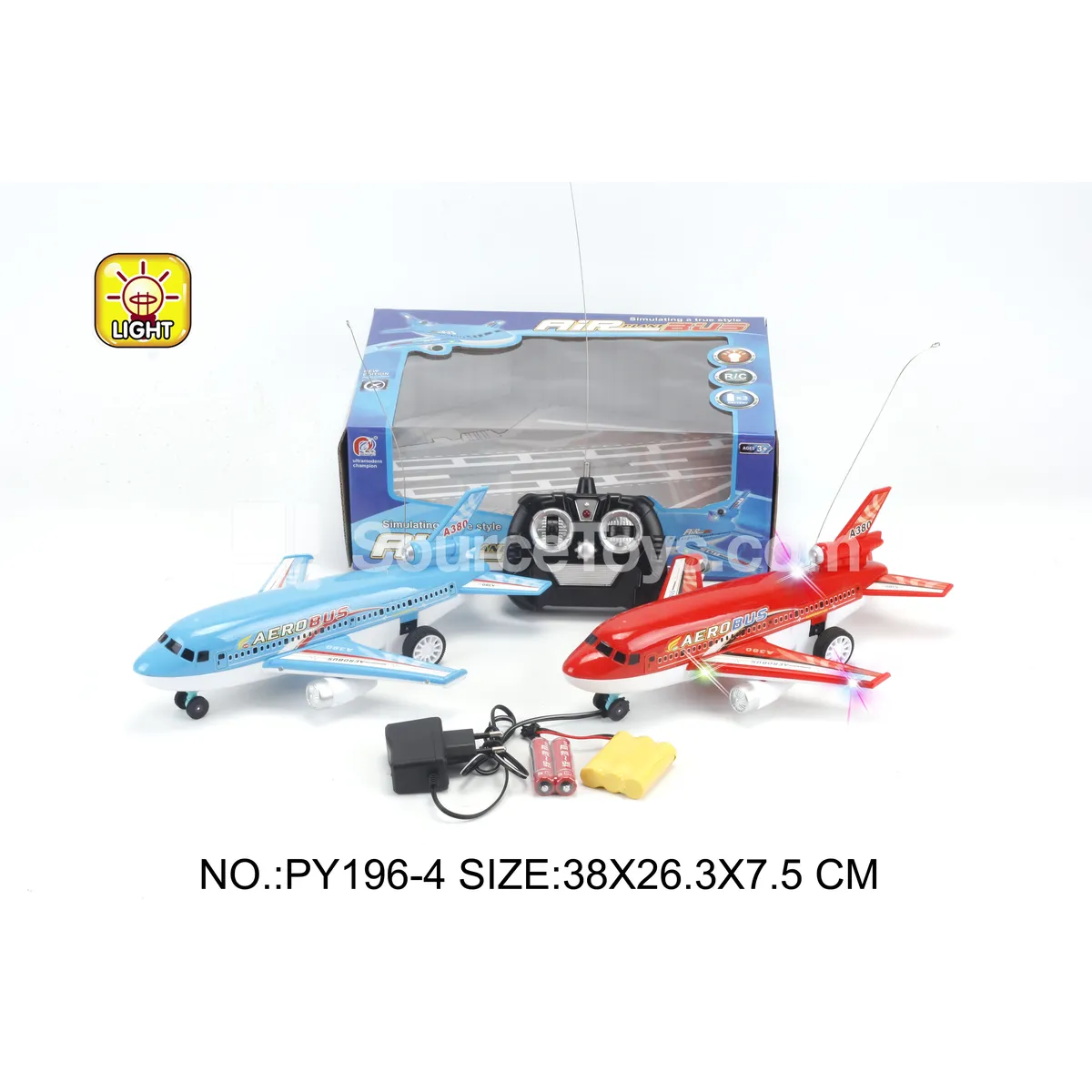 4-Channel Remote Control Passenger Airplane with 3-Color Flashing Lights