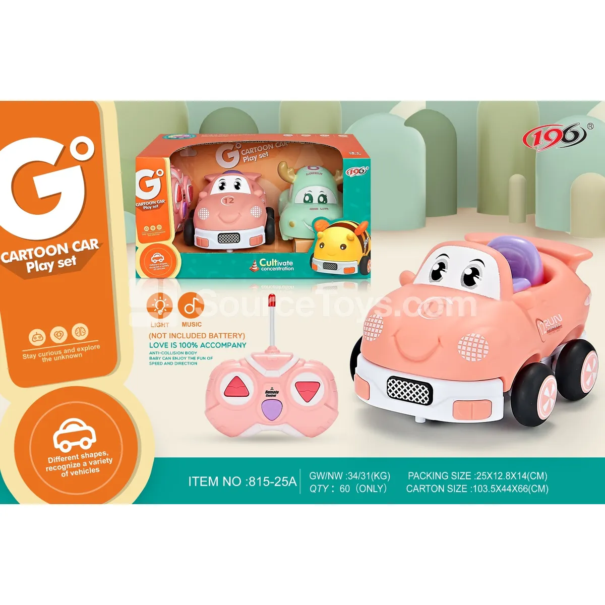 Transformable 2-Channel Remote Control Vinyl Deer Car Racer with Lights & Music