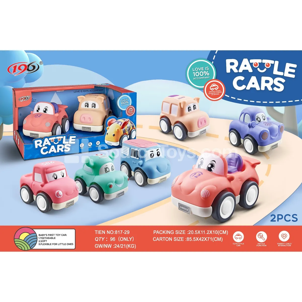 Pullback Vinyl Vehicles (6 Assorted Styles: Deer Car, Race Car, Pig Car, Beetle Car, Truck, Bread Van) Pullback Vinyl Vehicles (6 Assorted Styles: Deer Car, Race Car, Pig Car, Beetle Car, Truck, Bread Van)