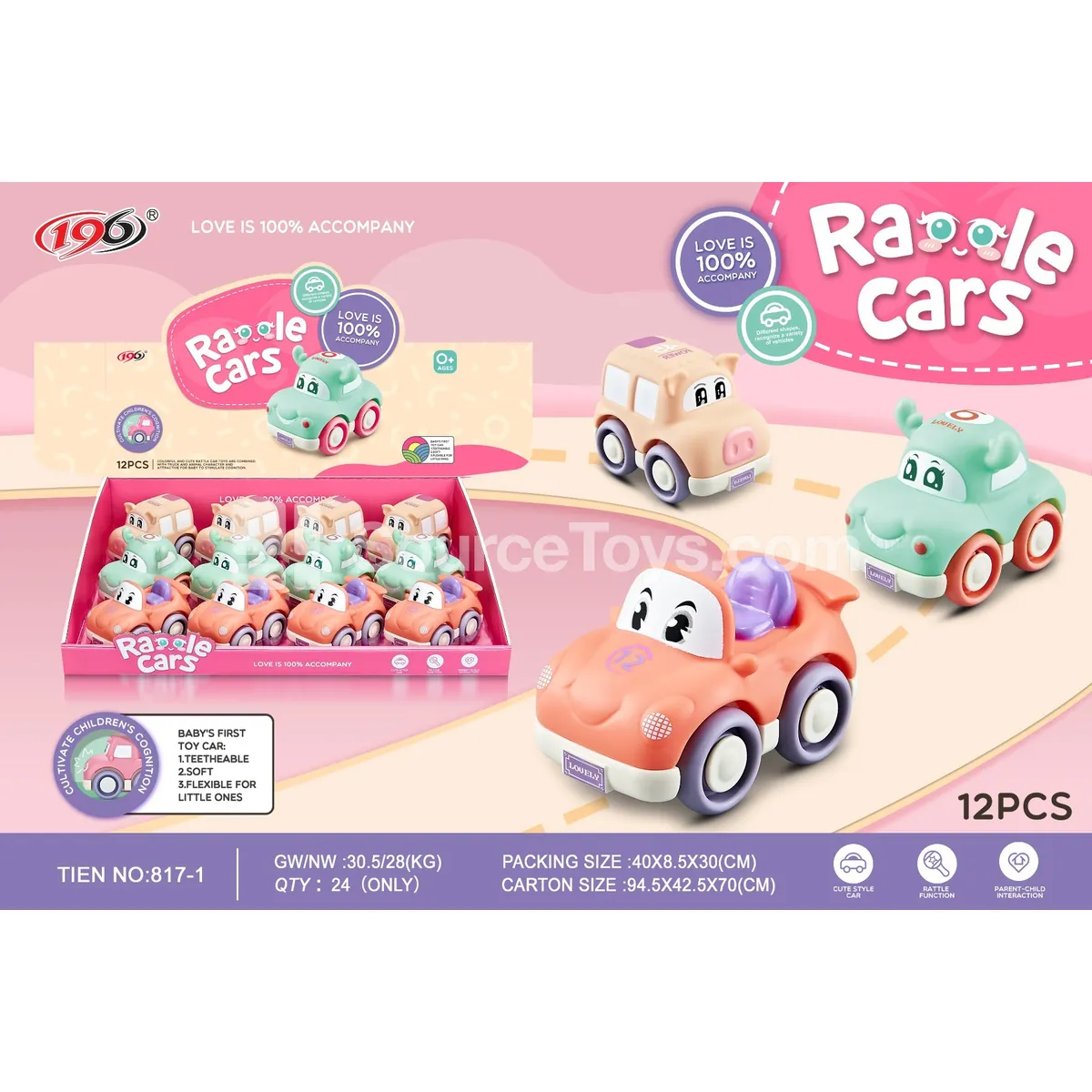 Vinyl Ride-On Deer Car, Race Car, Pig Car with Bell Vinyl Ride-On Deer Car, Race Car, Pig Car with Bell