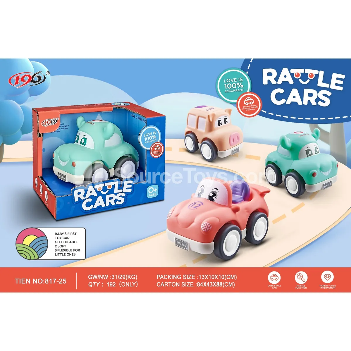 Vinyl Friction Car 3 Styles Assorted (Deer Car, Race Car, Pig Car) Vinyl Friction Car 3 Styles Assorted (Deer Car, Race Car, Pig Car)