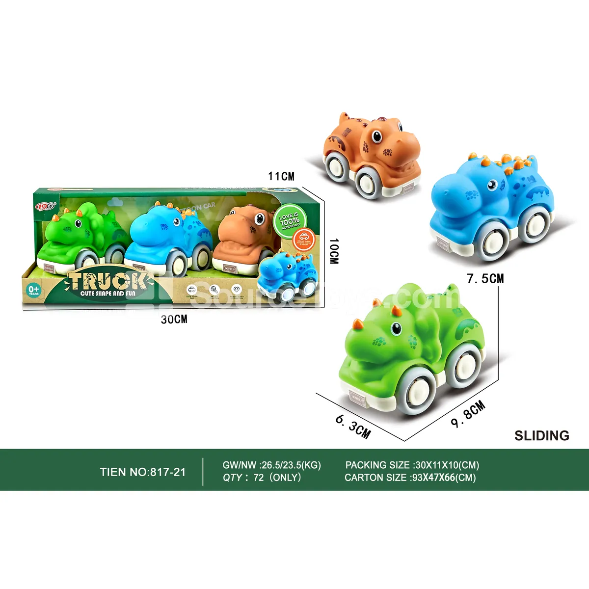 Vinyl Dinosaur Ride-On Cars: T-Rex, Dilophosaurus, Triceratops (with Bell) Vinyl Dinosaur Ride-On Cars: T-Rex, Dilophosaurus, Triceratops (with Bell)