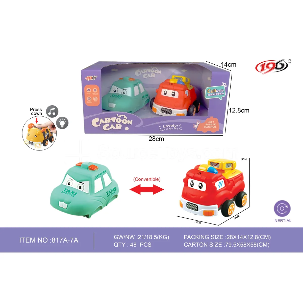 Transformable Inertia Fire Truck and Taxi