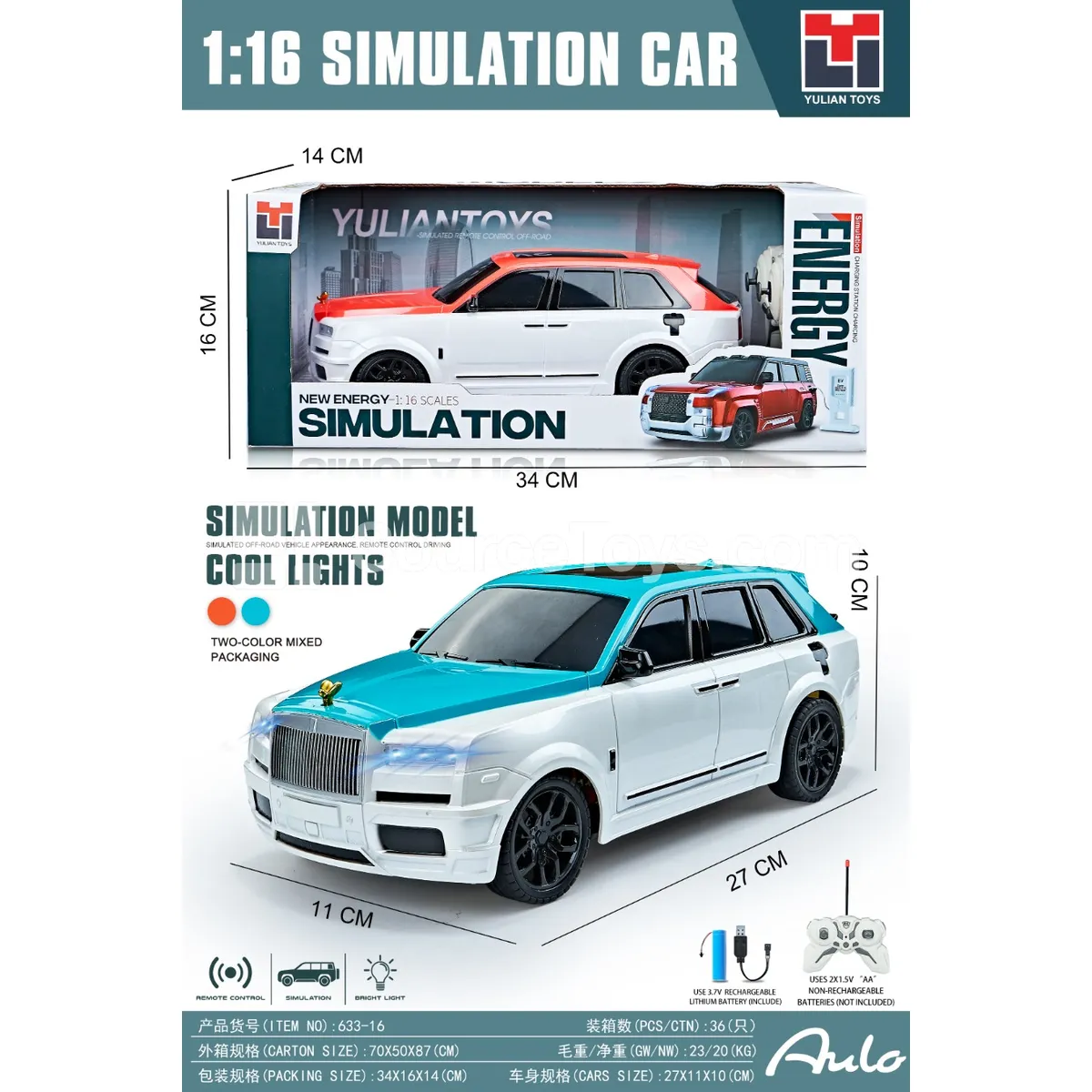1:16 RC Car with Battery, 5-Channel Remote Control 1:16 RC Car with Battery, 5-Channel Remote Control