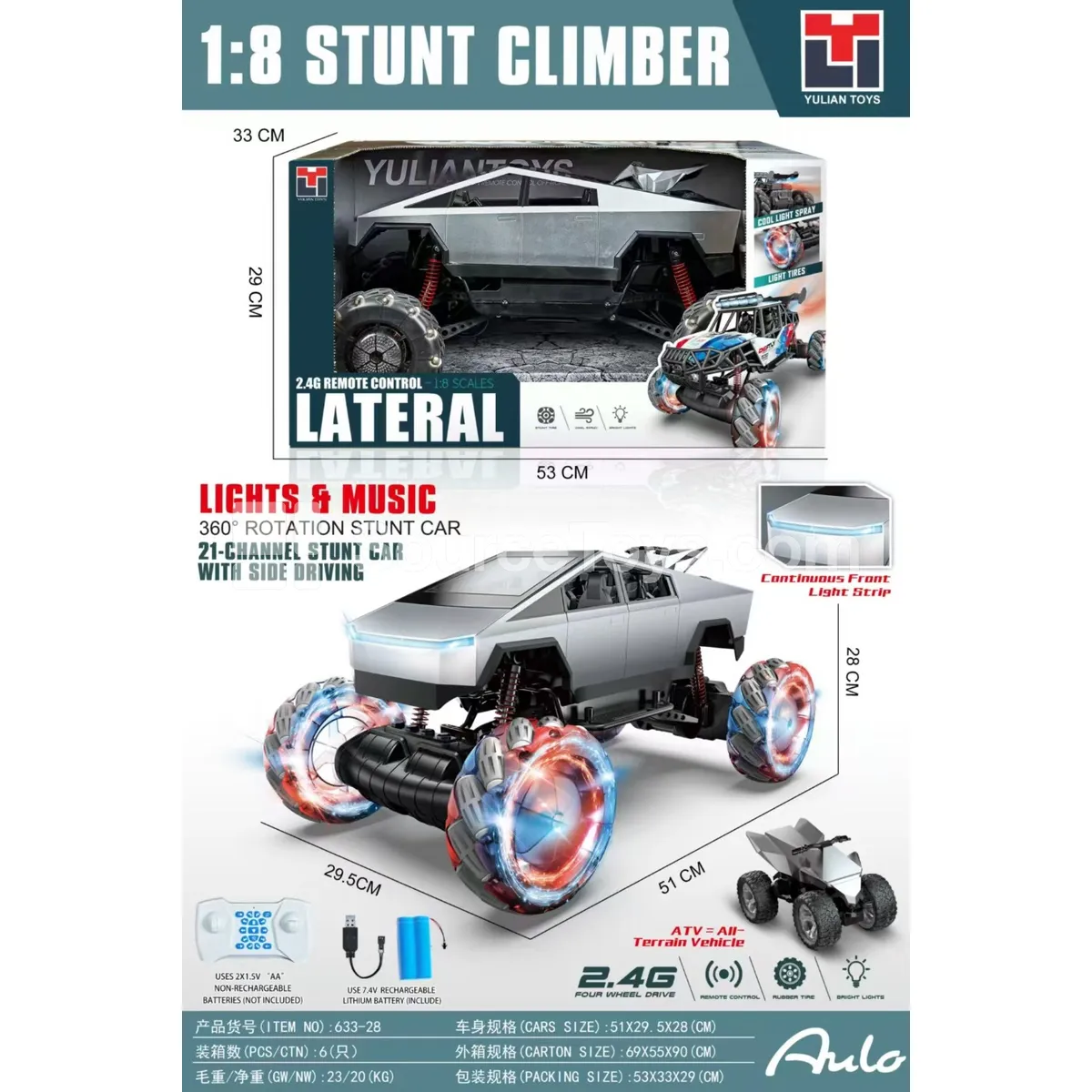 2.4G 1:8 RC Stunt Car with Lights and Music 2.4G 1:8 RC Stunt Car with Lights and Music