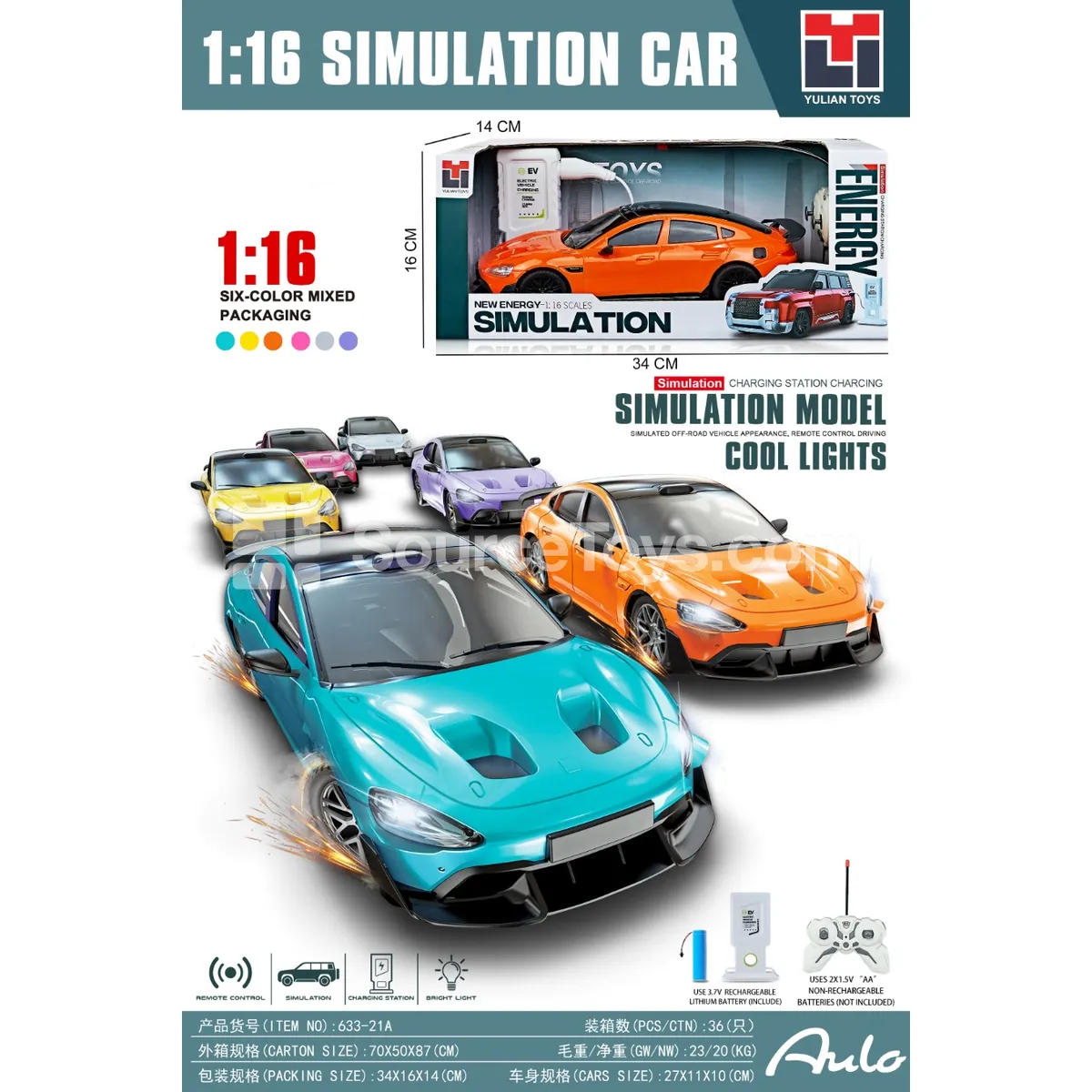 1:16 5-Channel Remote Control Car with Battery and Charging Station 1:16 5-Channel Remote Control Car with Battery and Charging Station