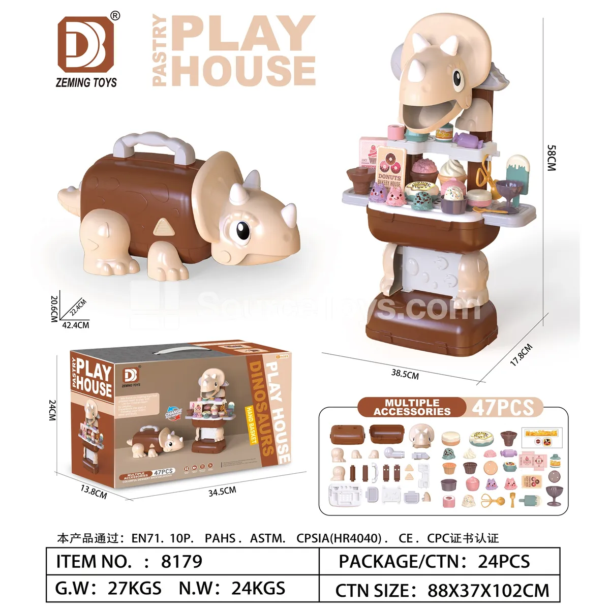 Dinosaur Storage Table Pretend-Play Pastry Set Dinosaur Storage Table Pretend-Play Pastry Set