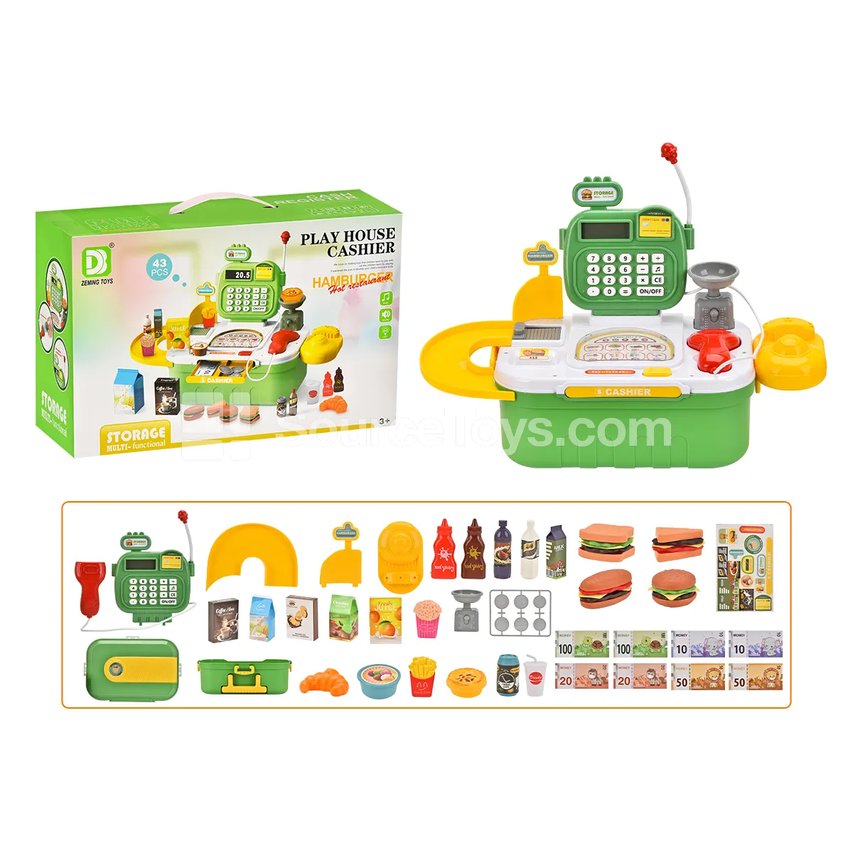 Pretend Play Storage Cash Register (Burger Edition)