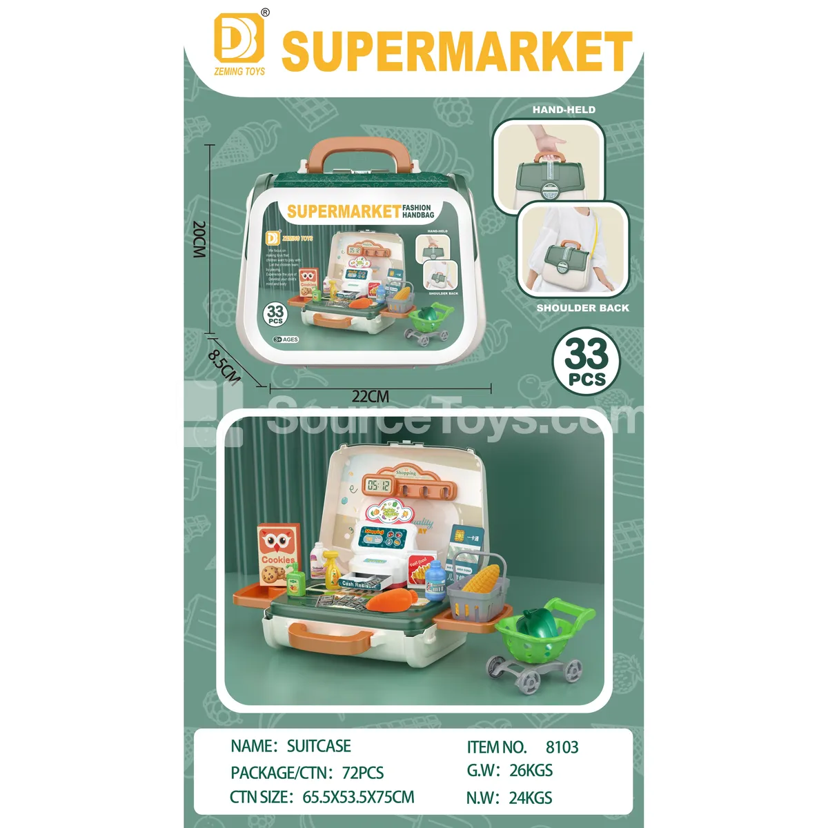 Pretend Play Supermarket Handbag