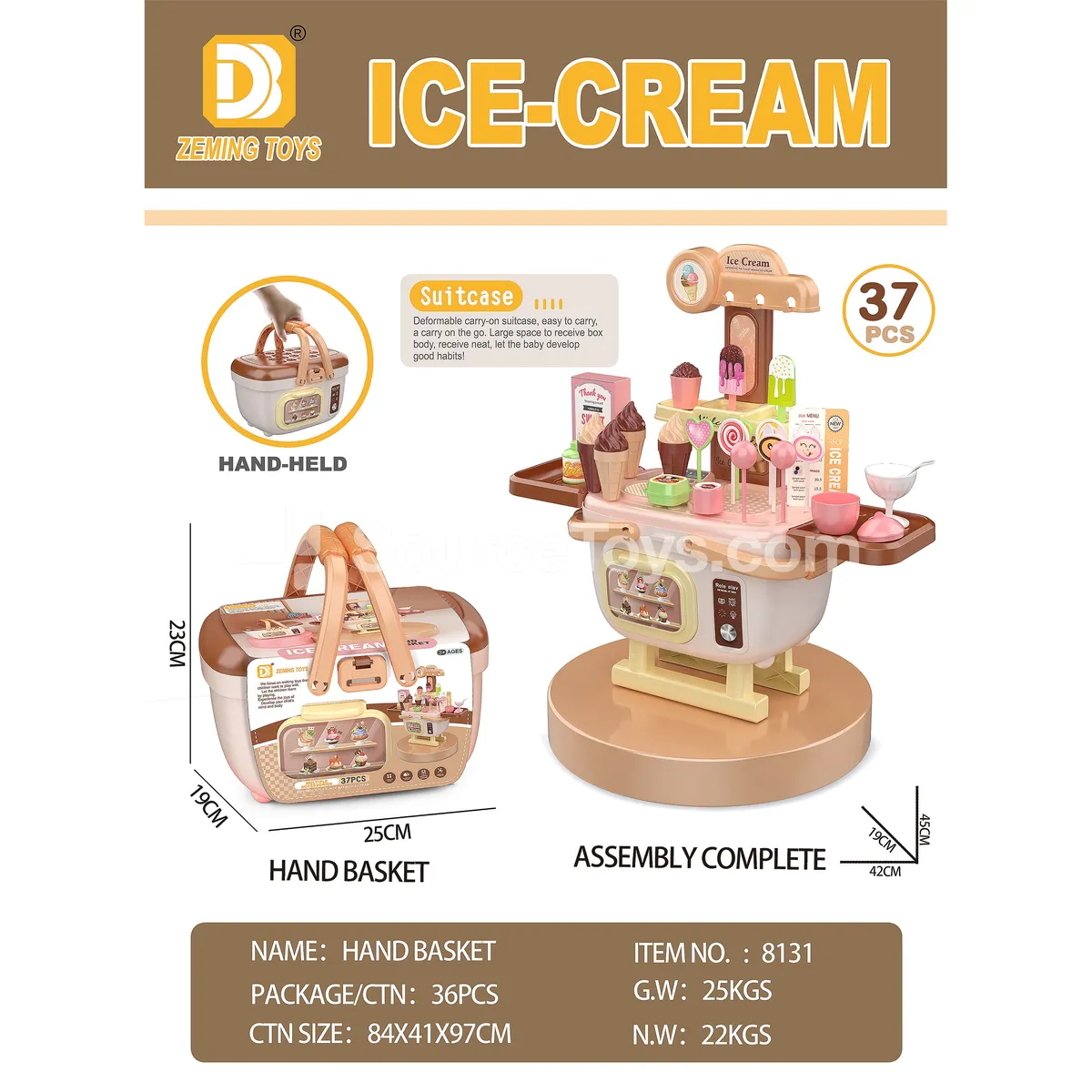 Ice Cream Tote Basket Toy Ice Cream Tote Basket Toy