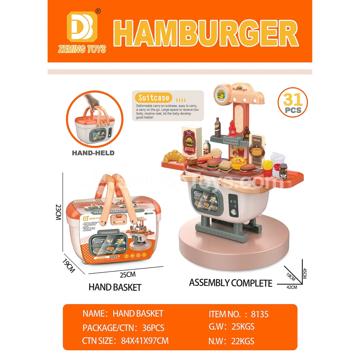 Hamburger-themed Storage Basket Hamburger-themed Storage Basket