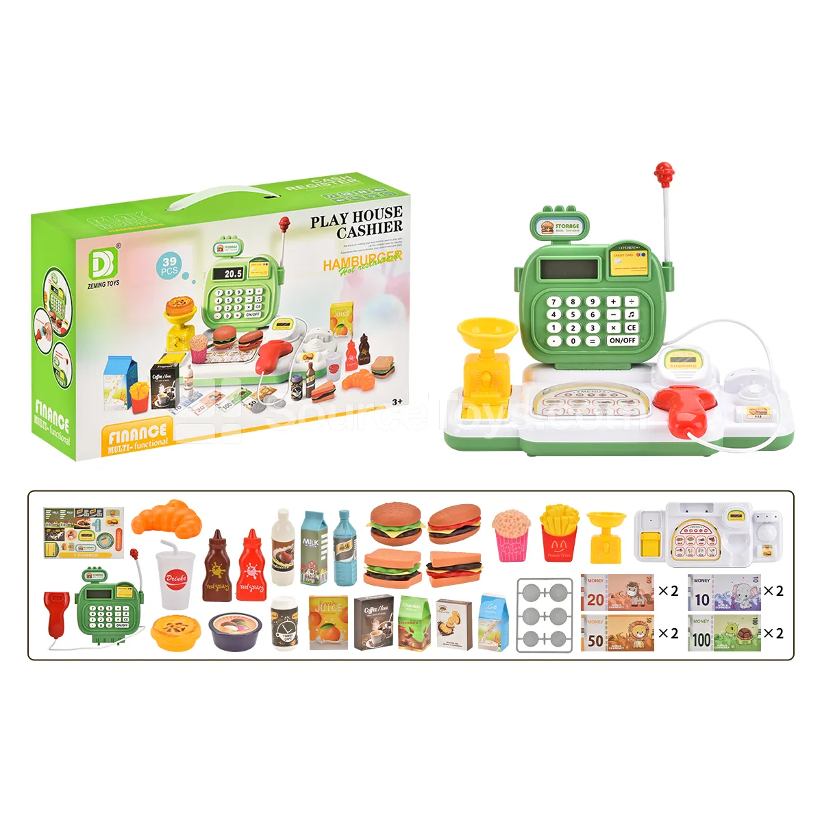 Pretend-Play Cash Register (Hamburger-Themed)