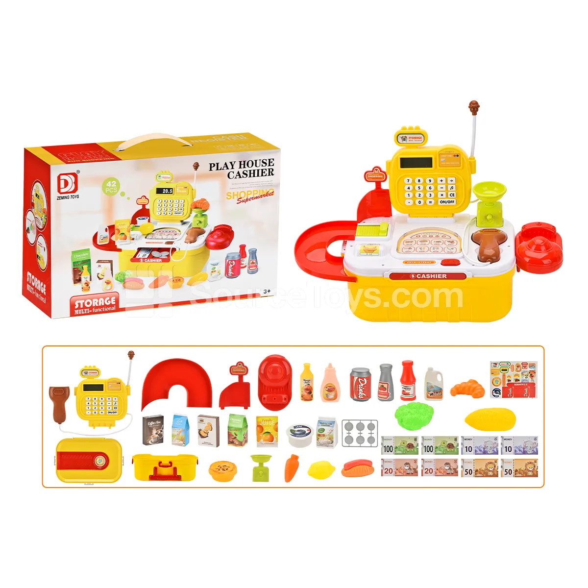 Pretend Play Cash Register with Storage (Supermarket Style)