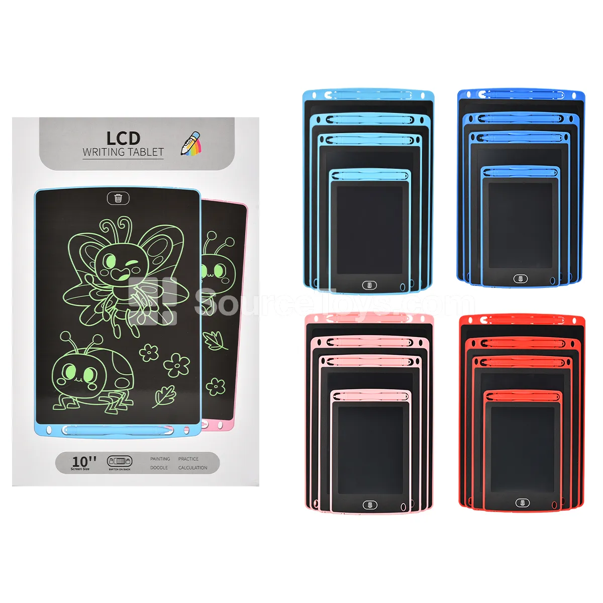 10-inch LCD Writing Tablet with ABS Frame, Monochrome Screen, Battery Included