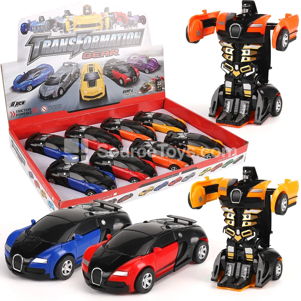 Friction-Powered Crash Transform Race Car Friction-Powered Crash Transform Race Car