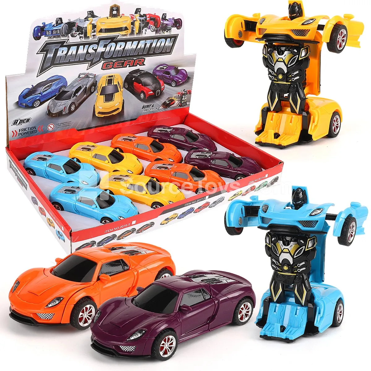 Friction-Powered Transforming Car Indoor Ride-On